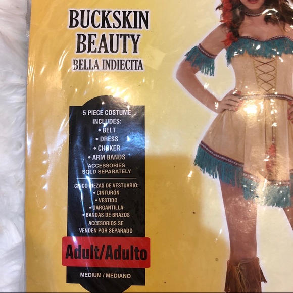 Buckskin Beauty / Pocahontas Costume Adult M NEW - Picture 2 of 5
